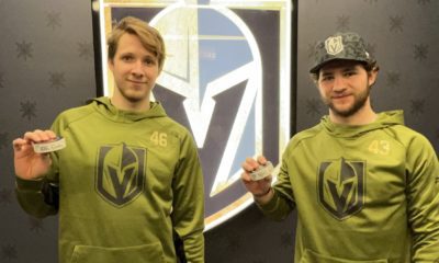 Paul Cotter and Jonas Rondbjerg first NHL Goals (Photo- Vegas Golden Knights)