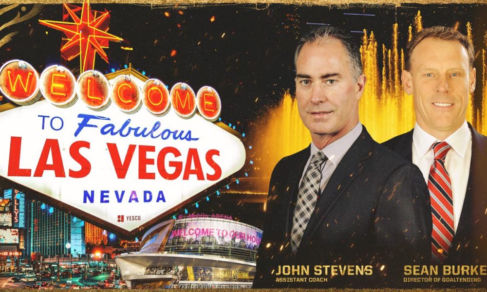 John Stevens and Sean Burke Vegas Golden Knights coaches (Photo- Vegas Golden Knights official website)