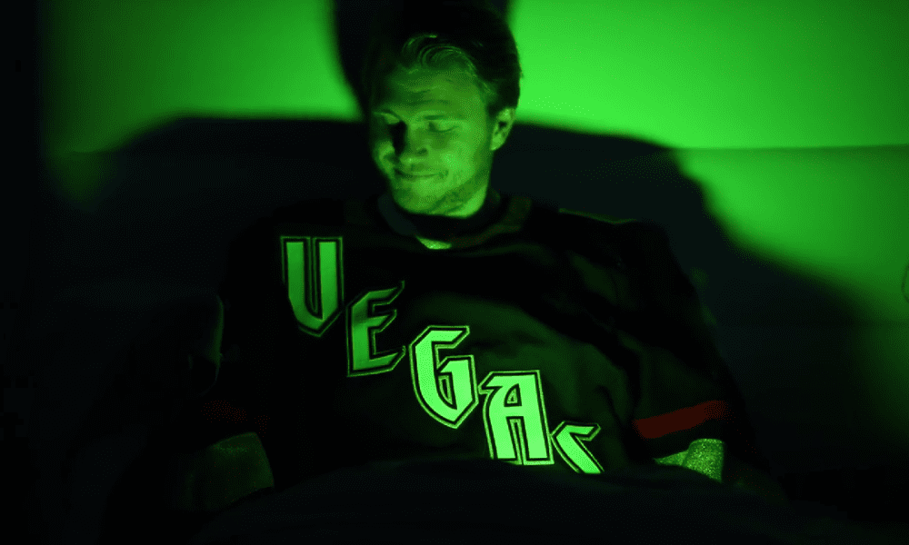 William Karlsson, Vegas Golden Knights reverse retro jersey (Photo- Vegas Golden Knights via Twitter)