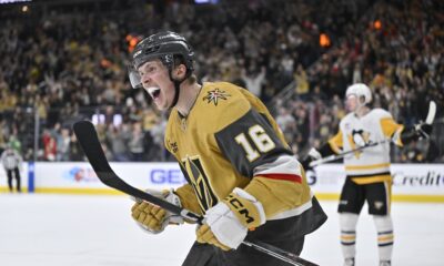 Golden Knights forward Dorofeyev scores a goal 1/20/24 against the Pittsburgh Penguins (Photo/Screenshot- Vegas Golden Knights via Twitter)