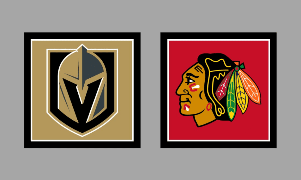 Chicago Blackhawks Vegas Golden Knights Gameday Graphic AWAY