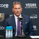 Golden Knights head coach Bruce Cassidy meets with the media 4/3/2025 (Photo/Screenshot- Vegas Golden Knights via Twitter)