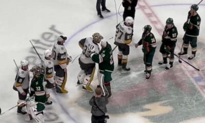Marc-André Fleury goes through the handshake line 5/1/2025 (Photo/Screenshot- Vince Sapienza via Twitter)