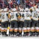 The Vegas Golden Knights celebrate their Game 3 win over the Edmonton Oilers 5/10/2025 (Photo/Screenshot- Vegas Golden Knights via Twitter)