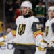 ST. PAUL, MN - APRIL 26: Vegas Golden Knights left wing Brandon Saad (20) looks on during the overtime period of Game Four of the First Round of the 2025 Stanley Cup Playoffs between the Vegas Golden Knights and Minnesota Wild on April 26th, 2025, at the Xcel Energy Center in St. Paul, MN. (Photo by Bailey Hillesheim/Icon Sportswire)