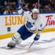 VANCOUVER, BC - JANUARY 20: Toronto Maple Leafs right wing Mitchell Marner (16) celebrates after his goal during an NHL game between the Toronto Maple Leafs and the Vancouver Canucks on January 20, 2024 at Rogers Arena in Vancouver, BC. (Photo by Ethan Cairns/Icon Sportswire)