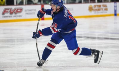 Trevor Connelly during the 2025 World Junior Summer Showcase (Photo/Screenshot- USA Hockey via Twitter)
