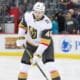 NEWARK, NJ - JANUARY 22: Vegas Golden Knights right wing Jonas Rondbjerg (46) warms up before a game between the Vegas Golden Knights and New Jersey Devils on January 22, 2024 at Prudential Center in the Newark, New Jersey. (Photo by Andrew Mordzynski/Icon Sportswire)