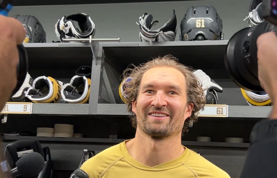 Vegas Golden Knights captain Mark Stone meets Wirth the media 10/16/2025