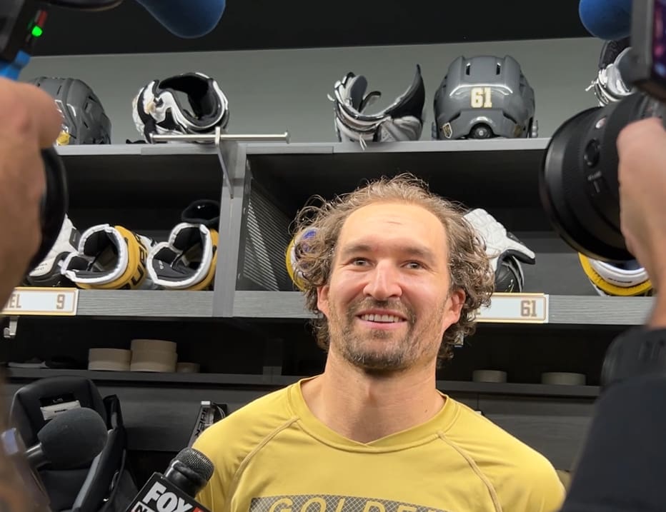 Vegas Golden Knights captain Mark Stone meets Wirth the media 10/16/2025