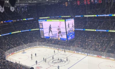 Vegas Golden Knights forward Keegan Kolesar fights Tampa Bay Lightning defenseman Emil Lilleberg 10/26/2025