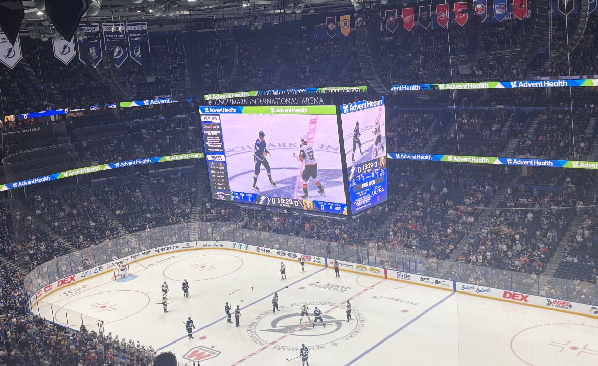 Vegas Golden Knights forward Keegan Kolesar fights Tampa Bay Lightning defenseman Emil Lilleberg 10/26/2025