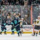 Seattle Kraken forward Jared McCann celebrates scoring the overtime winner against the Vegas Golden Knights 10/11/2025 (Photo/Screenshot- Seattle Kraken via Twitter)