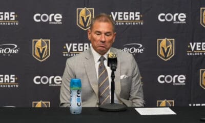 Vegas Golden Knights head coach Bruce Cassidy meets with the media 10/31/2025 (Photo/Screenshot- Vegas Golden Knights via Twitter)