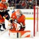 Anaheim Ducks goaltender Lukáš Dostál makes a save against the Vegas Golden Knights (Photo/Screenshot- Anaheim Ducks via Twitter)