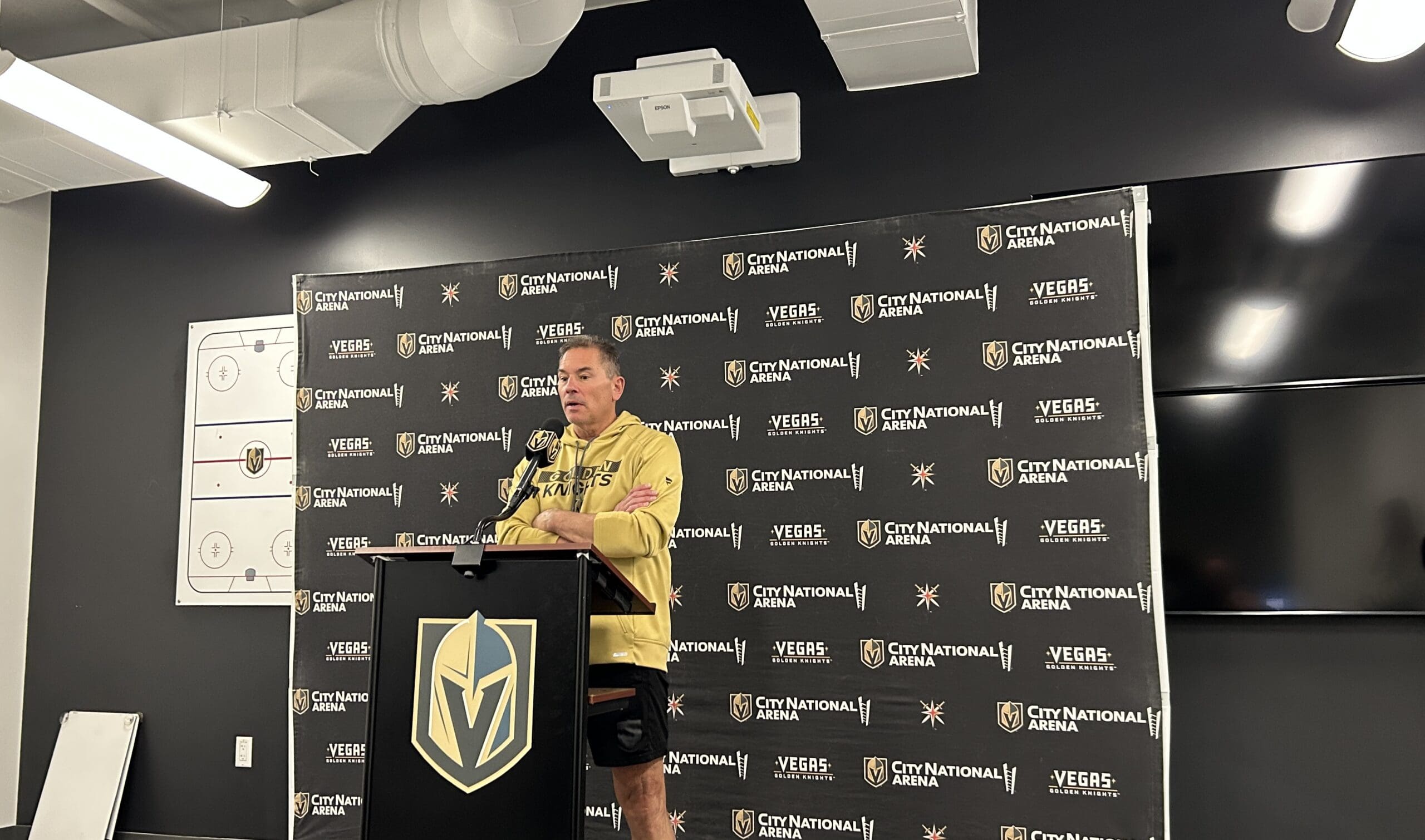 Vegas Golden Knights head coach Bruce Cassidy speaks with the media 12/1/2025